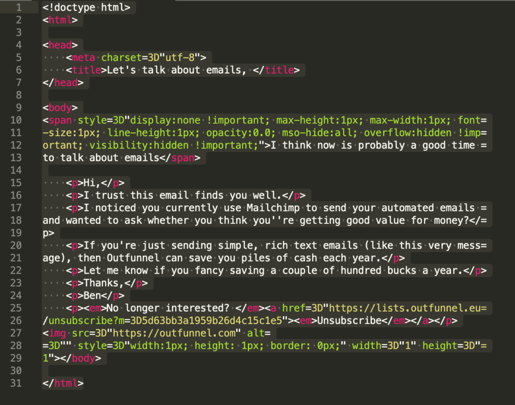 outfunnel html email best practice