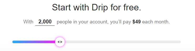 mailchimp alternatives -  drip pricing