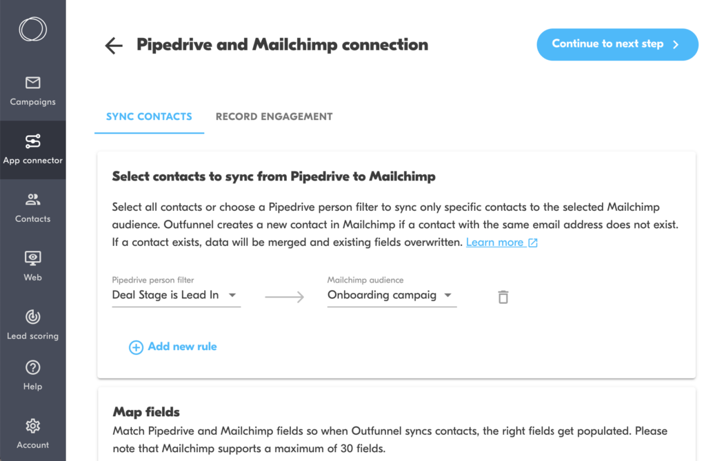 pipedrive and mailchimp connection