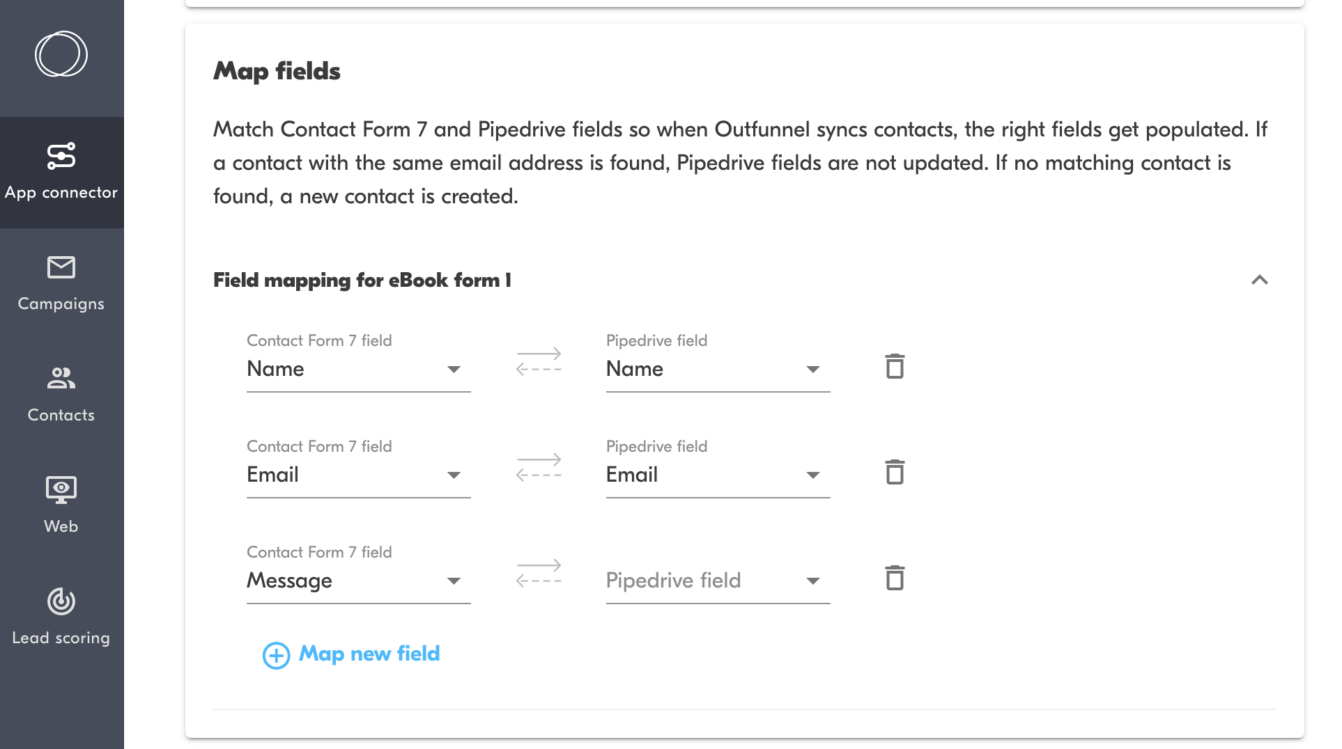 Pipedrive And Contact Form 7 Integration - Connect In Minutes - Outfunnel