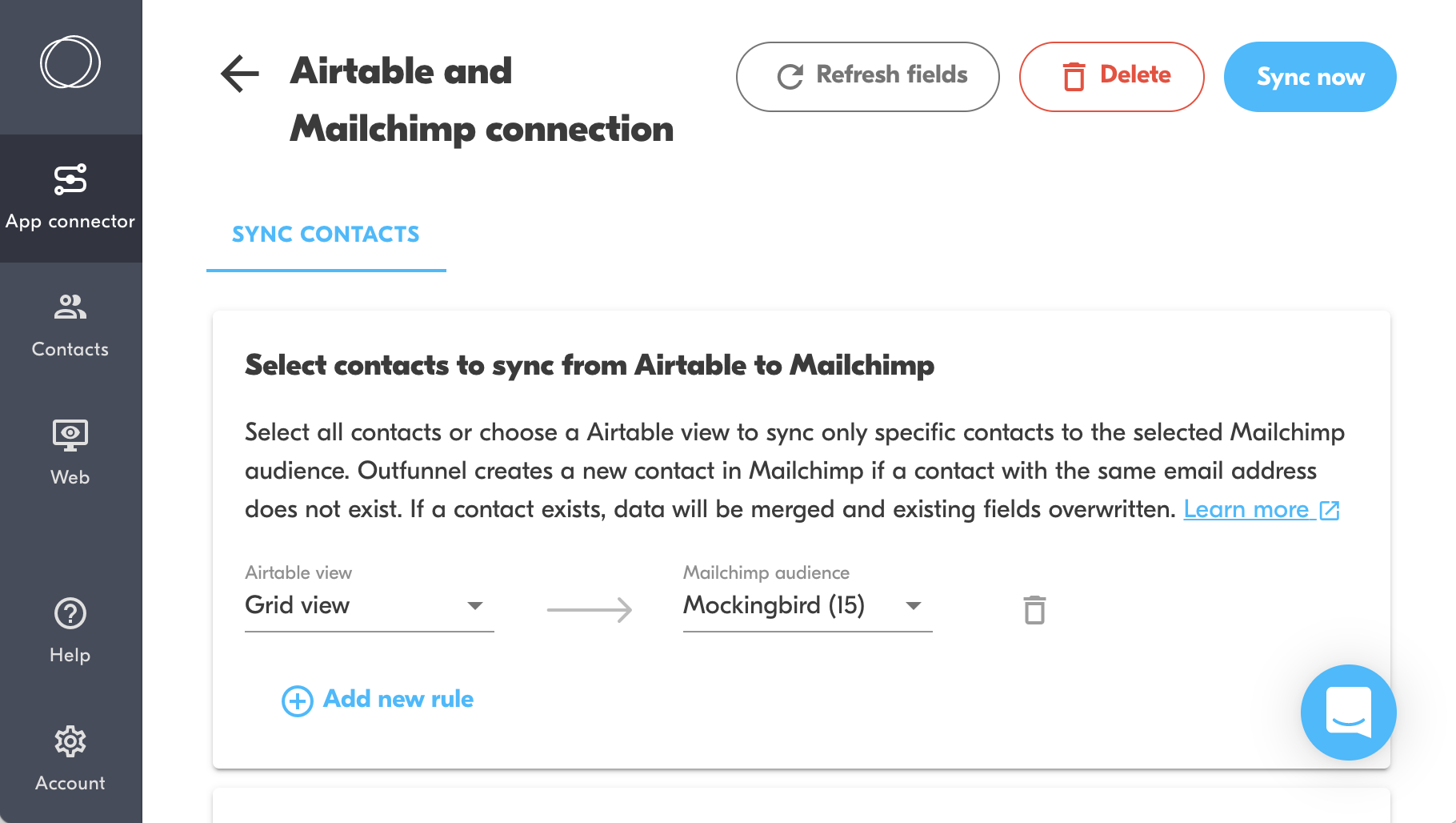 airtable and mailchimp contact sync