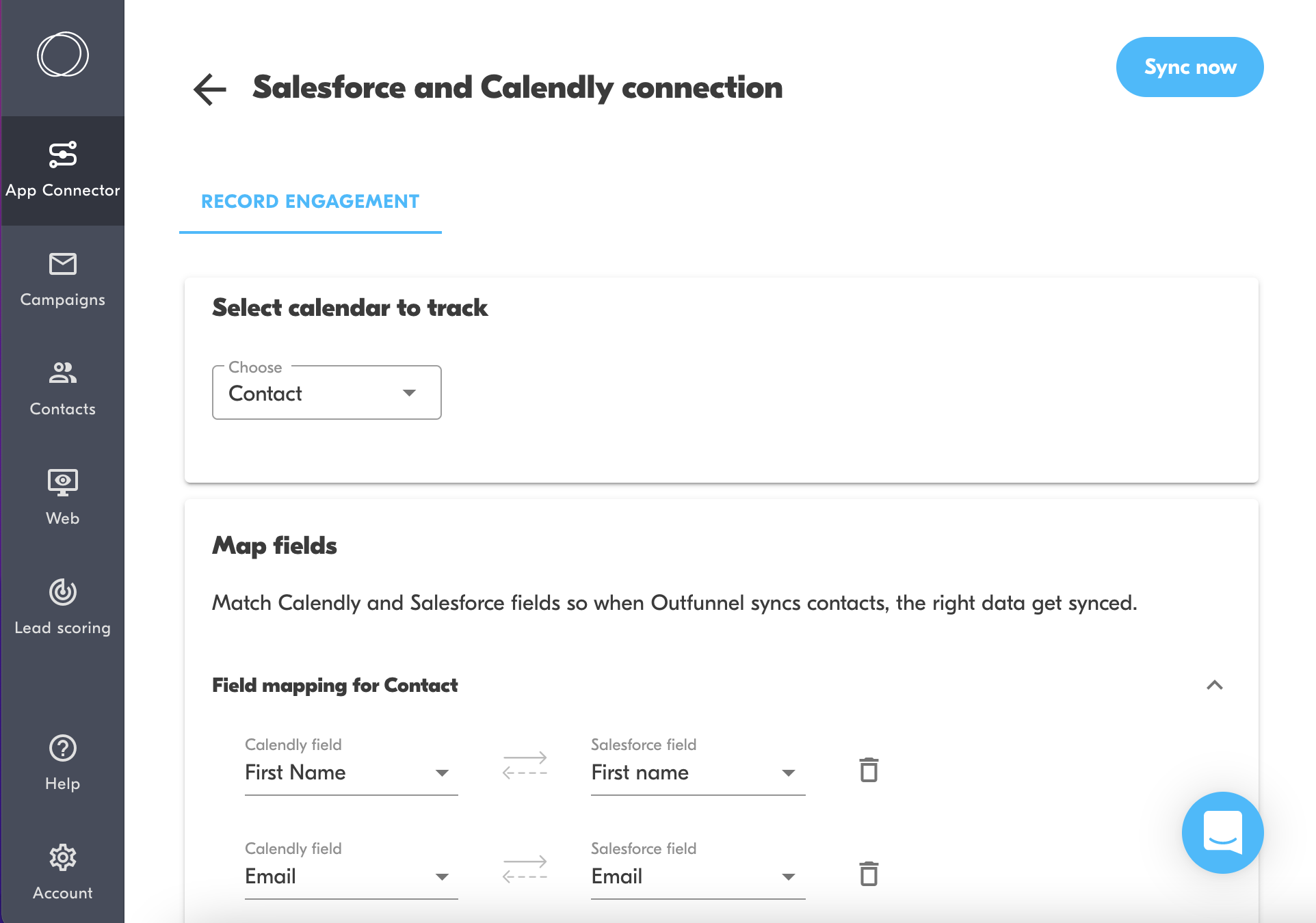 sync contacts from calendly to salesforce