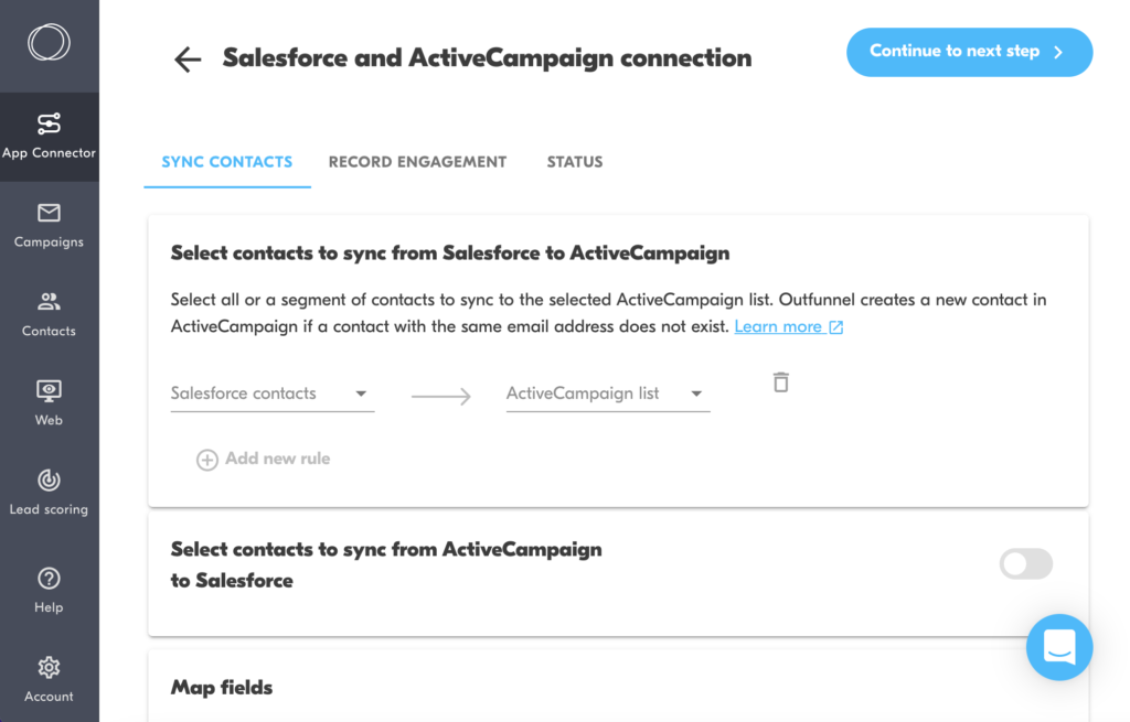 sync contacts from salesforce to activecampaign