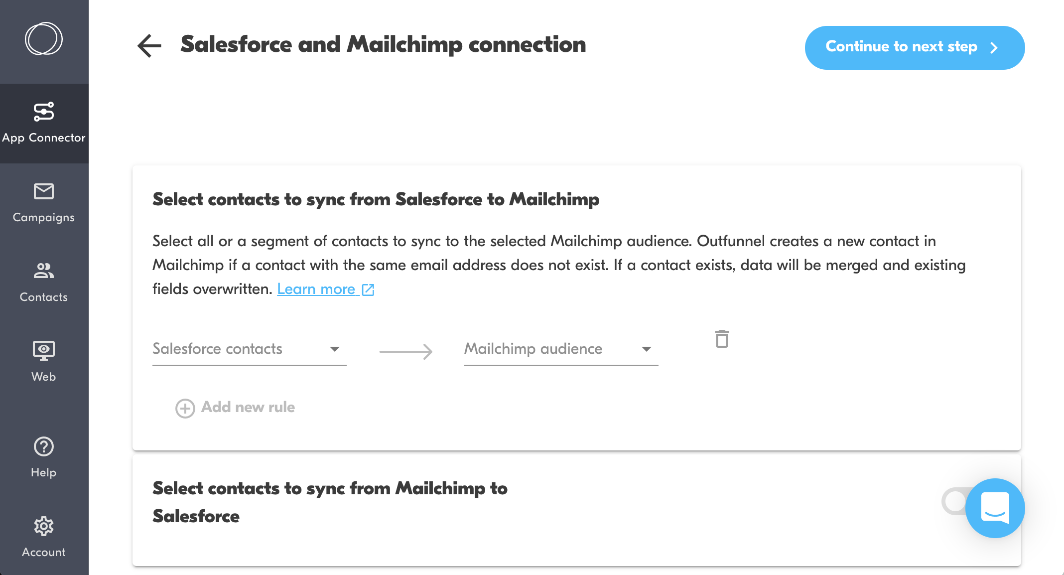 sync contacts from salesforce to mailchimp