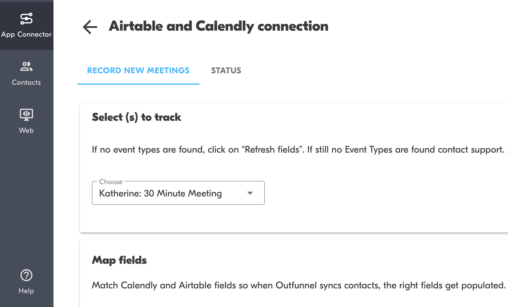 Airtable and Calendly integration Outfunnel