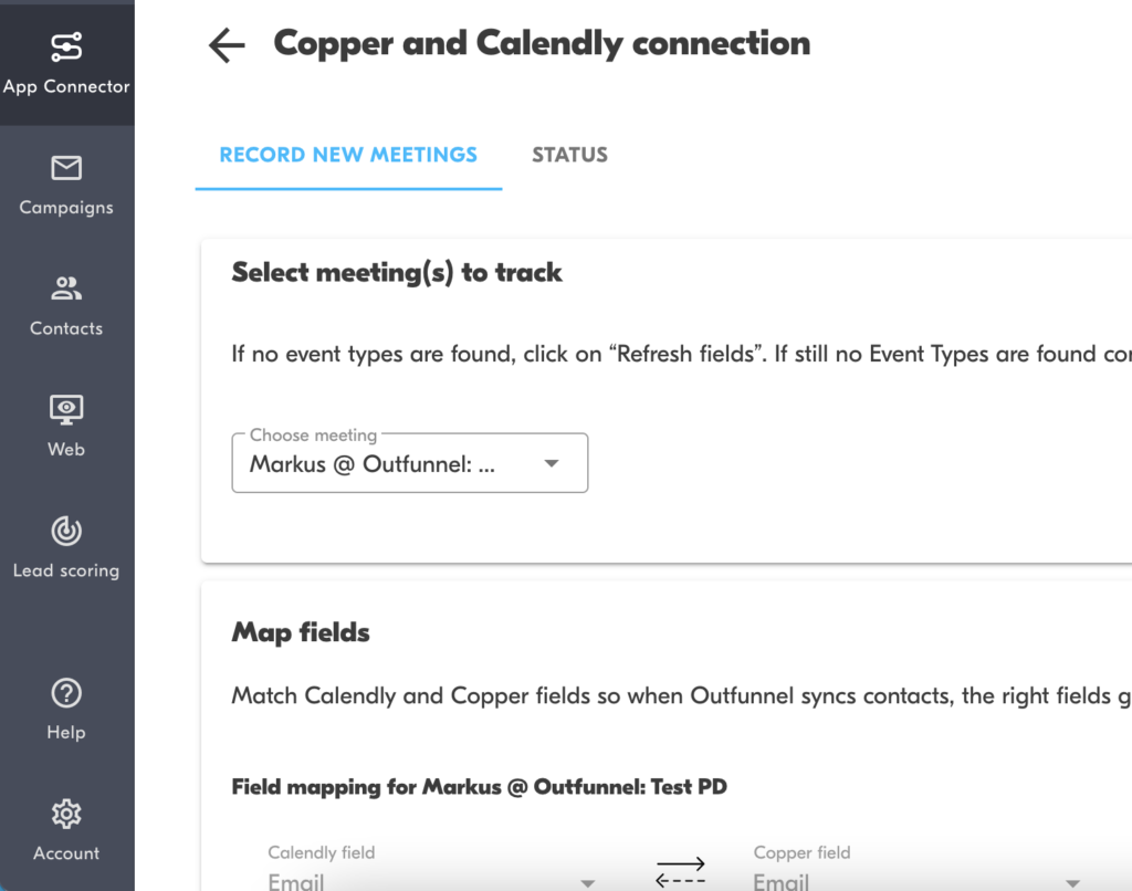 copper and calendly sync