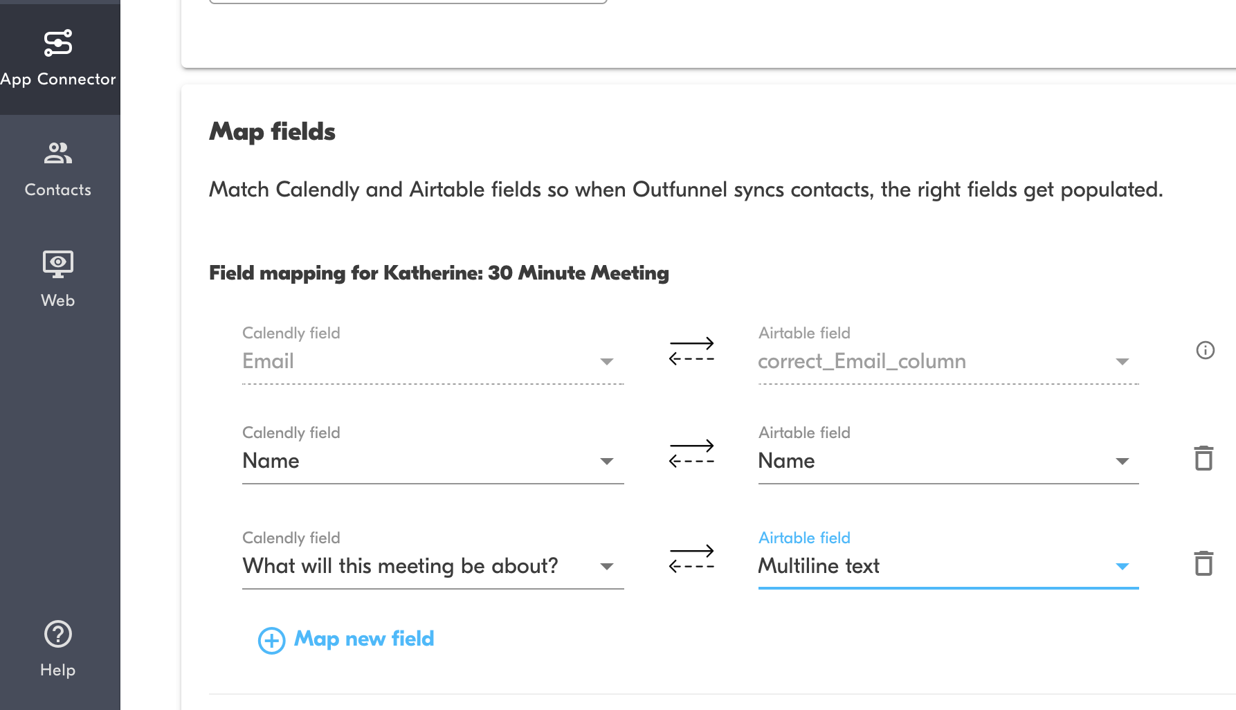 Airtable and Calendly integration Outfunnel