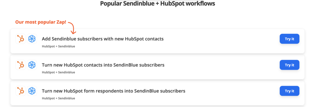 Popular Sendinblue + HubSpot workflows