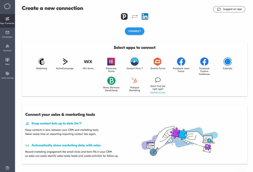LinkedIn Lead Gen connecting with CRM