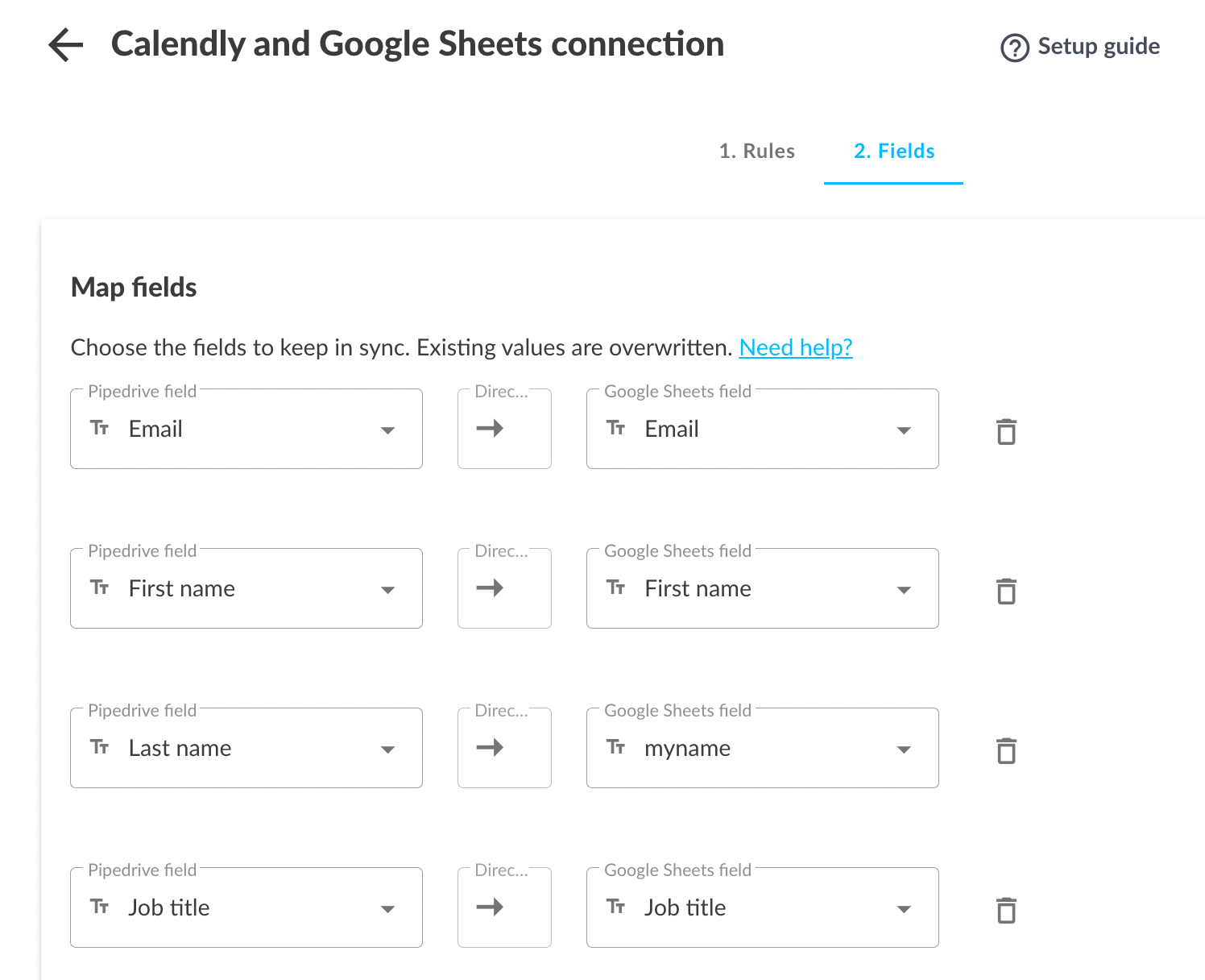 airtable and mailchimp field mapping