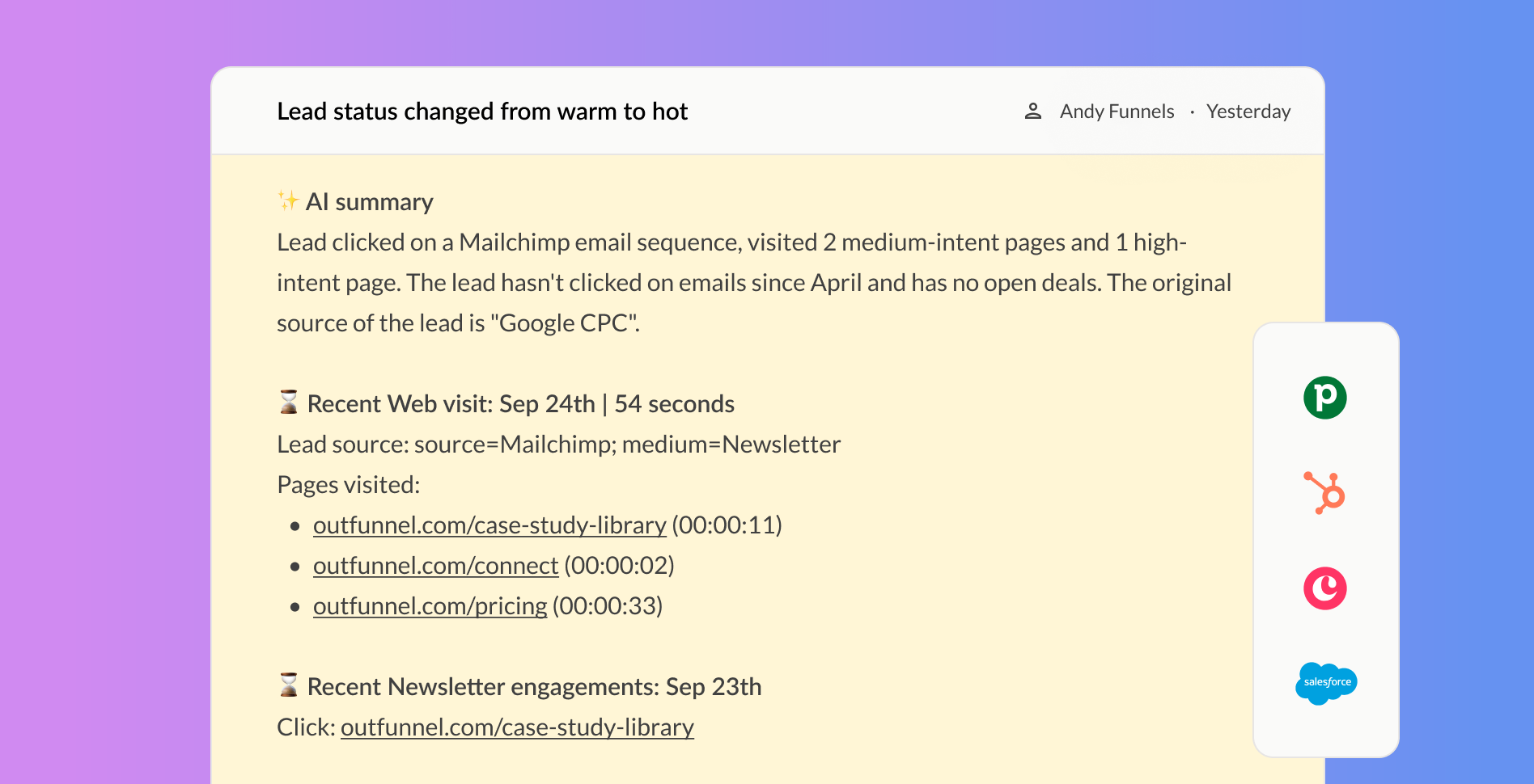 record email engagement in Pipedrive